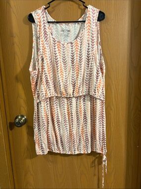 Latched Mama Women’s Lift Access Chevron Print Nursing Tanks 2X